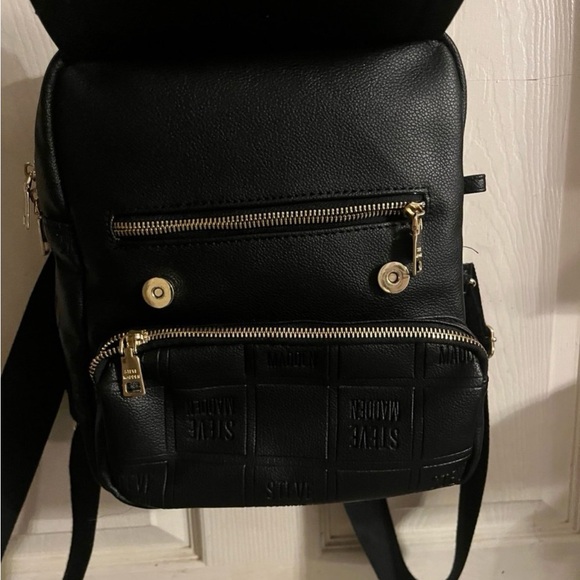 Steve Madden Embossed Black Backpack - Picture 2 of 4